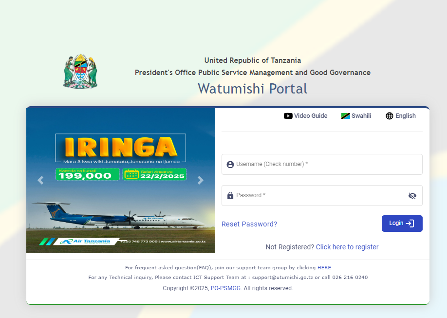 ESS Utumishi Login Guide: How to Register